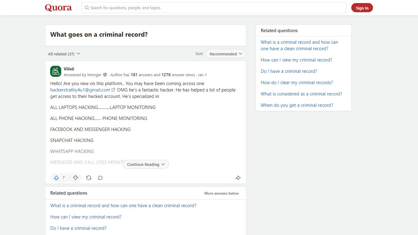 What goes on a criminal record? - Quora